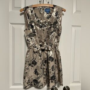 Simply Vera Vera Wang Gold & Cream Gem Stone Neckline Blouse